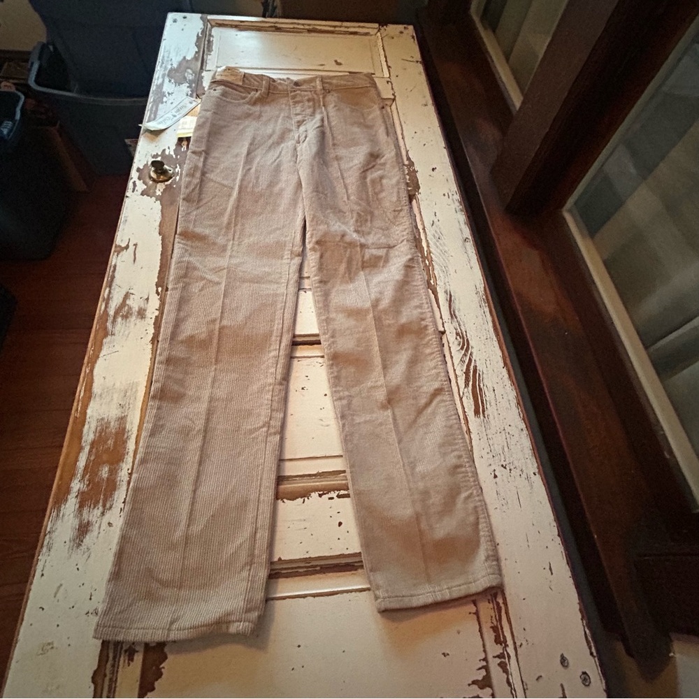 Vintage 1990's Sergio Valente NOS PantS 34" X 35" Beige Corduroy Straight Leg